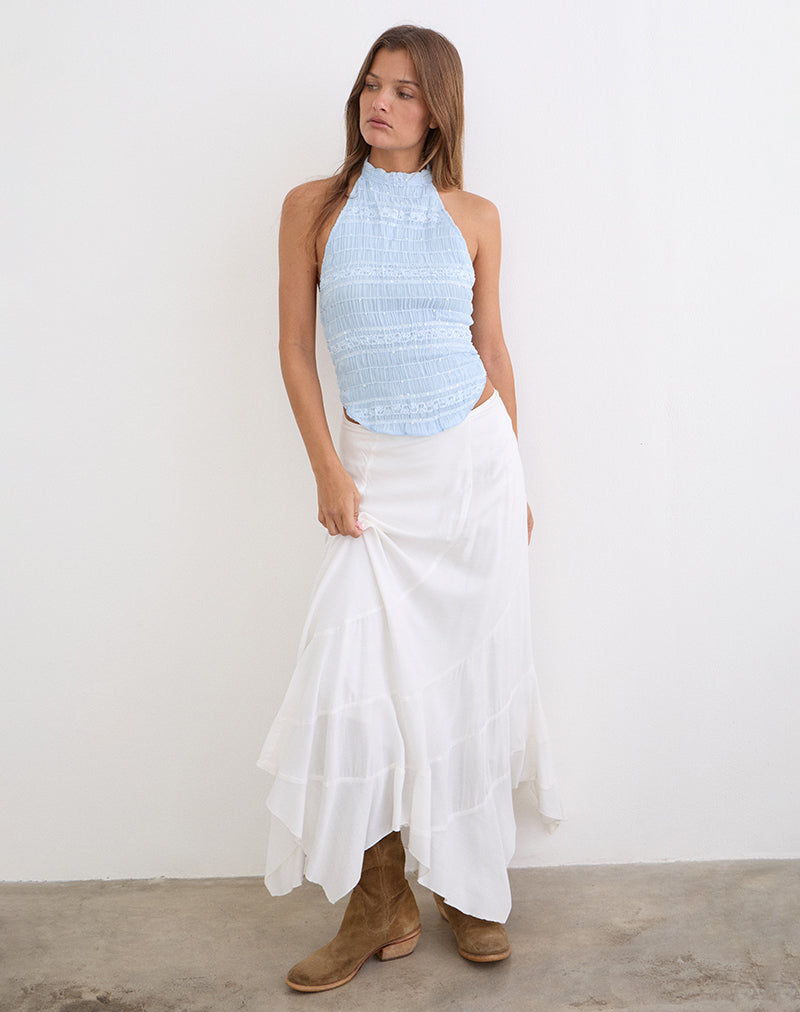 Image of Adisti Top in Sequin Mesh Baby Blue