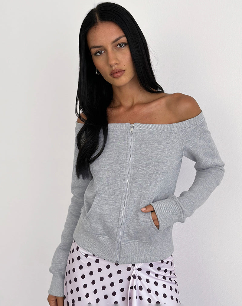 Image of Airazo Bardot Sweater in Grey Marl