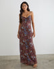 Image of Alnaka Maxi Dress in Feathery Paisley Brown
