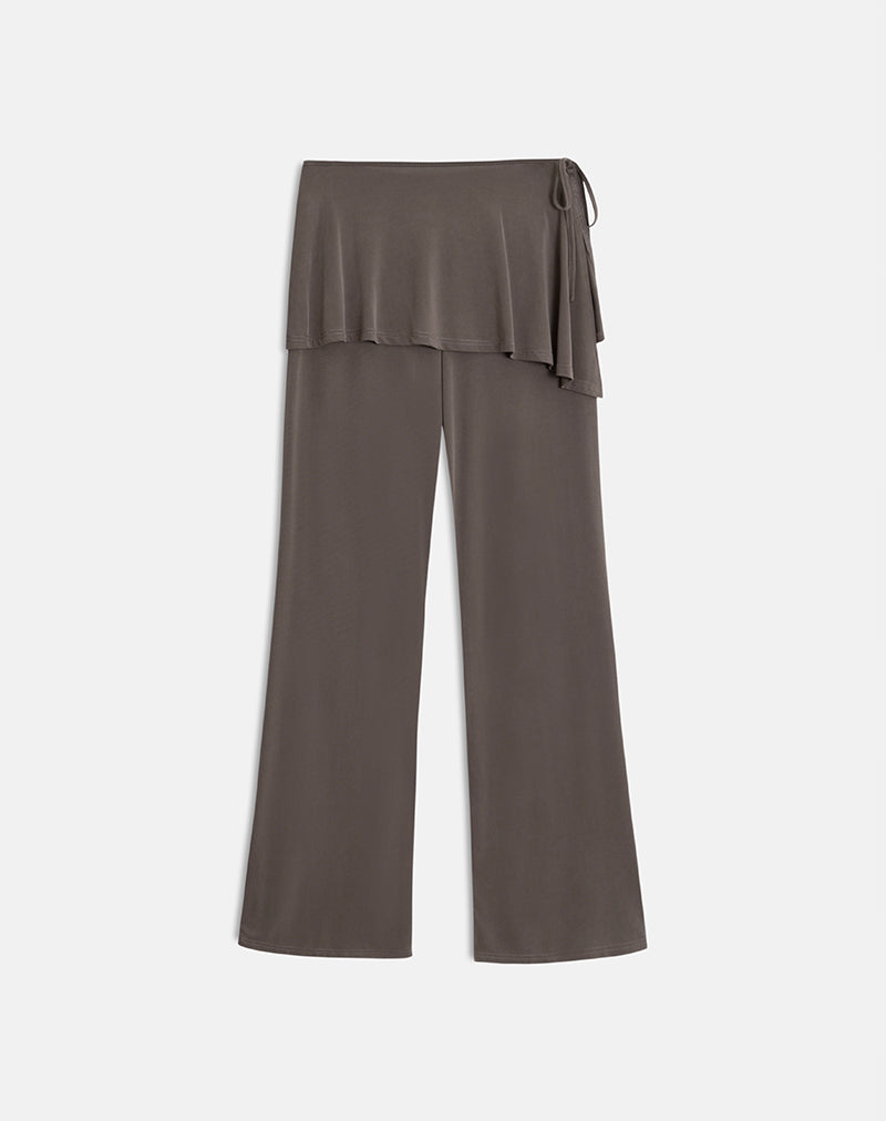 Image of Amata Trouser Skirt in Cupro Dark Brown