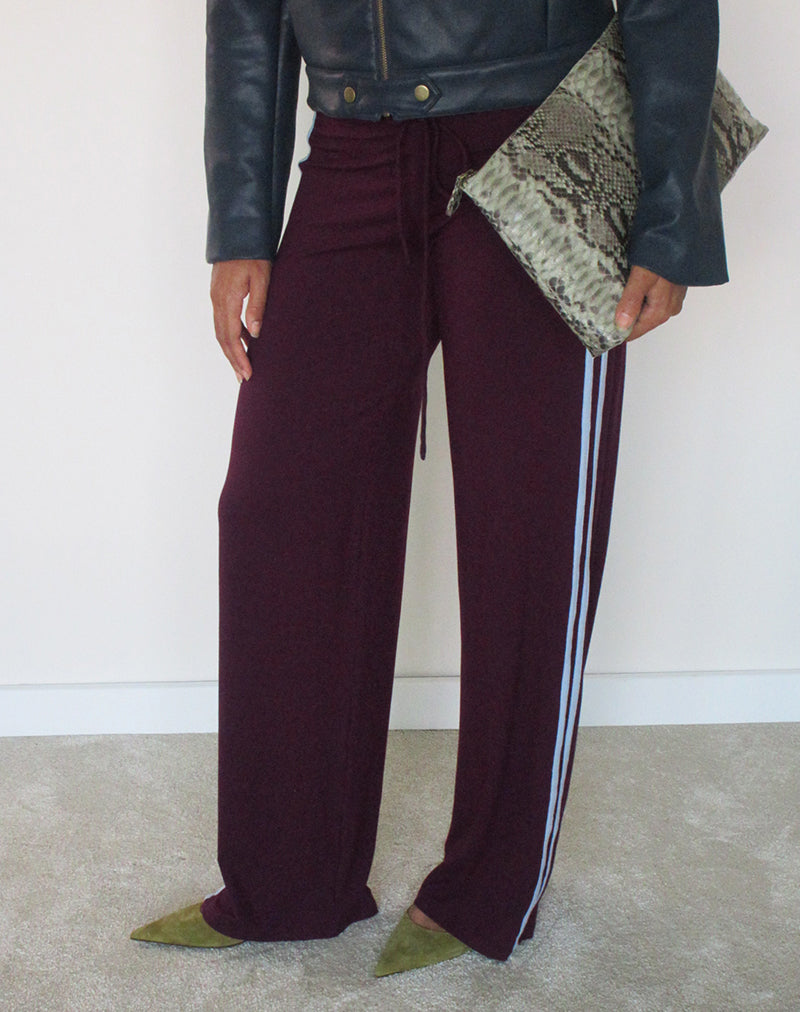 Image of Mipazu Trouser in Fig with Cool Blue Binding