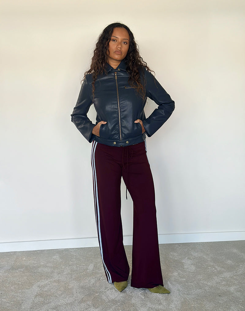 Image of Mipazu Trouser in Fig with Cool Blue Binding