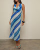 Image of Anira Dress in Chiffon Painted Stripe Blue
