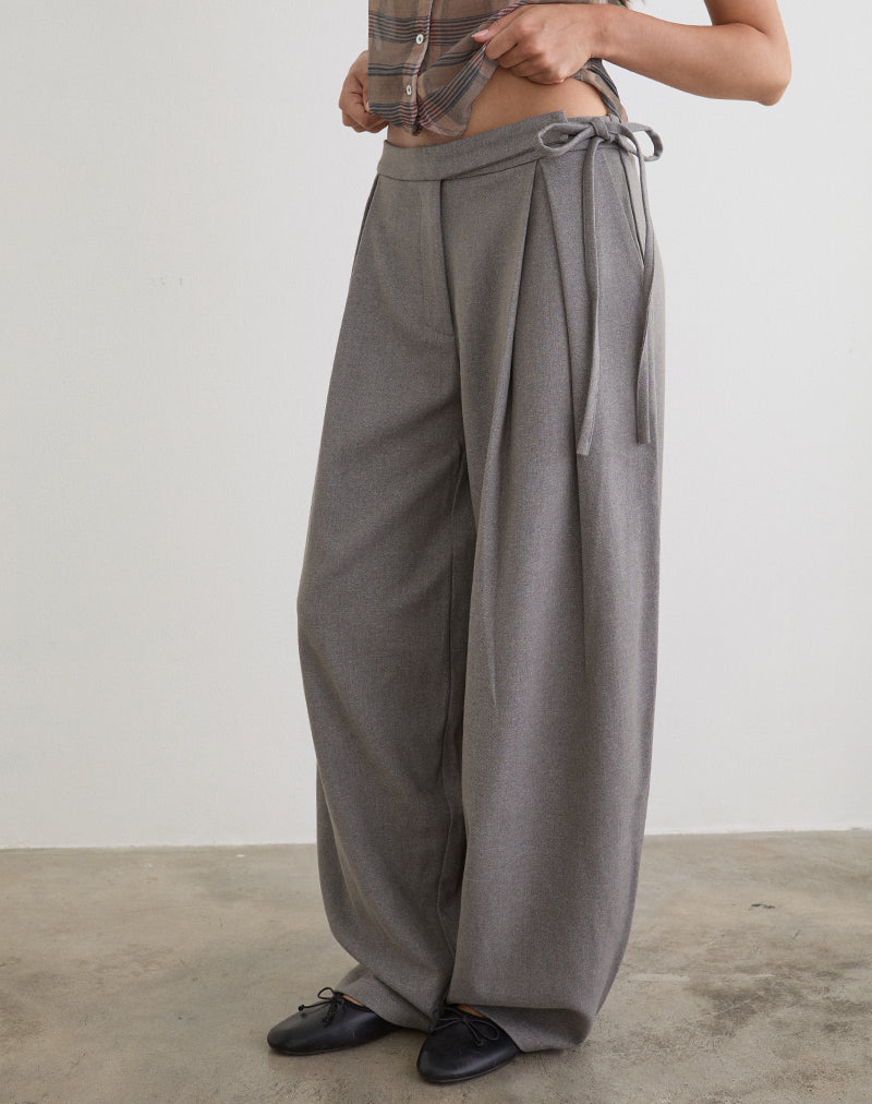 Image of Arden Tie Waist Trouser in Tailoring Grey