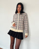 Image of Arlene Cardigan in Checked Knit Cream