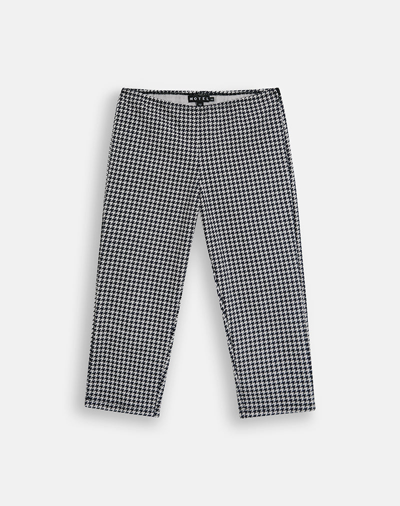 Image of Asla Cropped Capri Trouser in Twill Dogtooth Grey