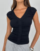 Image of Atheia Gathered V-Neck Top in Rayon Jersey Black