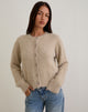 Image of Audrina Cardigan in Fluffy Knit Beige