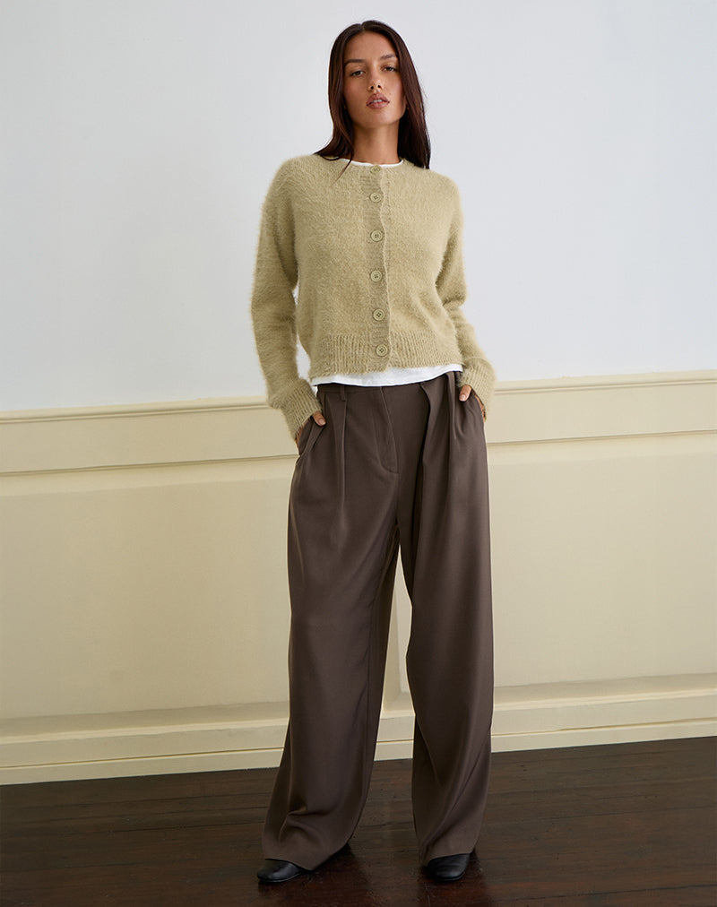 Image of Audrina Cardigan in Fluffy Knit Sage