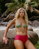 Image of Avi Swim Short in Cardinal Red with Belt