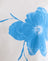 Off White with Blue Flower Silhouette