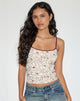 Image of Barlyn Cami Top in Line Flower Cream