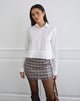 Image of Bisian Pleated Hem Shirt in Poplin White