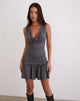 Image of Brani Studded Mini Dress in Charcoal Grey