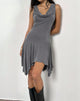 Image of Briar Waterfall Mini Dress in Cupro Grey