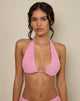 Image of Cerry Bikini Top in Stripe Towelling Pink