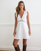 Image of Chandler Mini Dress in Poplin White with Cherry Blossom Embroidery