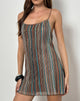 Image of Cheria Mini Dress in Shimmer Plisse Blue Brown