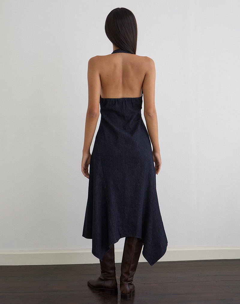 Image of Comari Midi Dress in Chambray Indigo