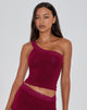 Image of Cordia One Shoulder Top in Burgundy