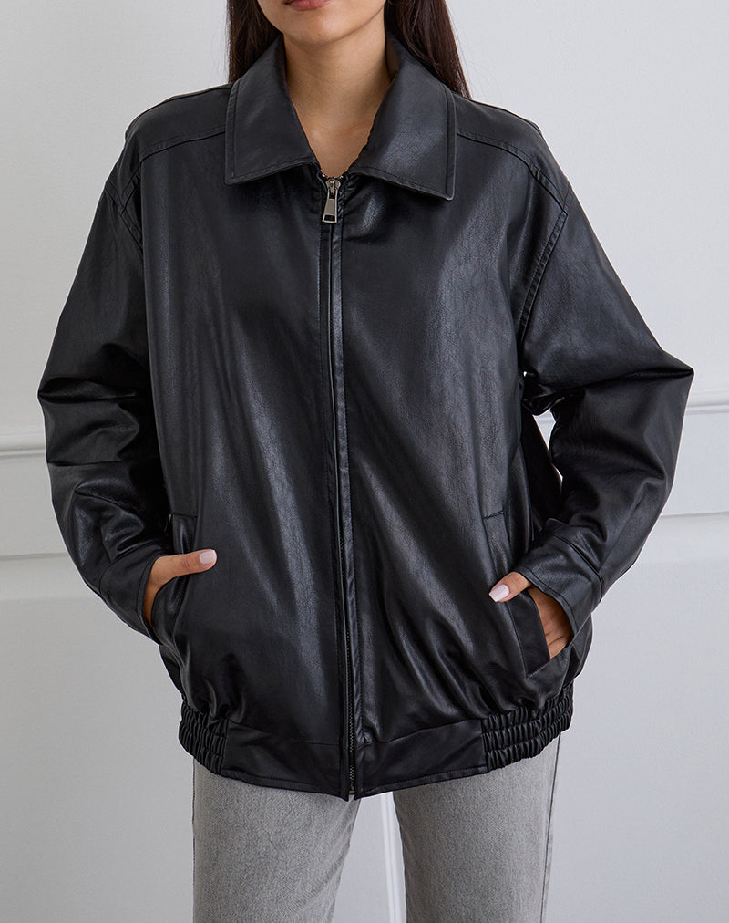 Image of Cavita Jacket in PU Black