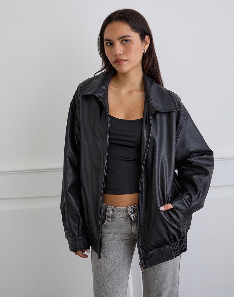 Image of Cavita Jacket in PU Black