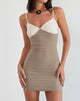 Image of Dalsher Mini Dress in Ivory Brown Crochet Lace Mix