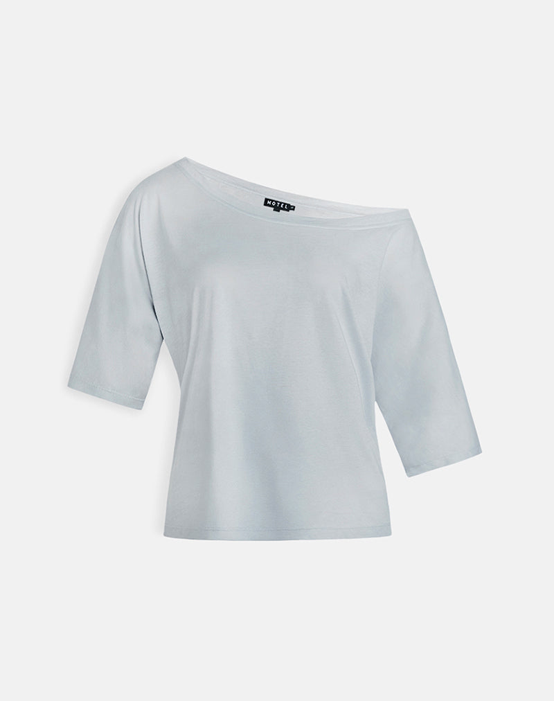 Image of Daman Off-The-Shoulder Basic Top in Light Steel