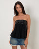 Image of Danuta Longline Bandeau Top in Sequin Black