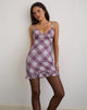 Image of Delos Ruffle Mini Dress in Country Check