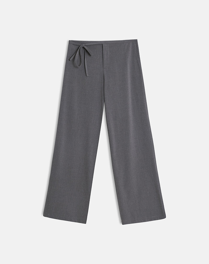 Image of Diomira Trouser in Grey with Tie