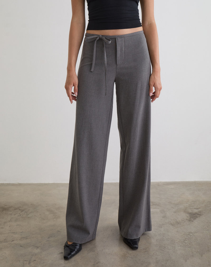 Image of Diomira Trouser in Grey with Tie