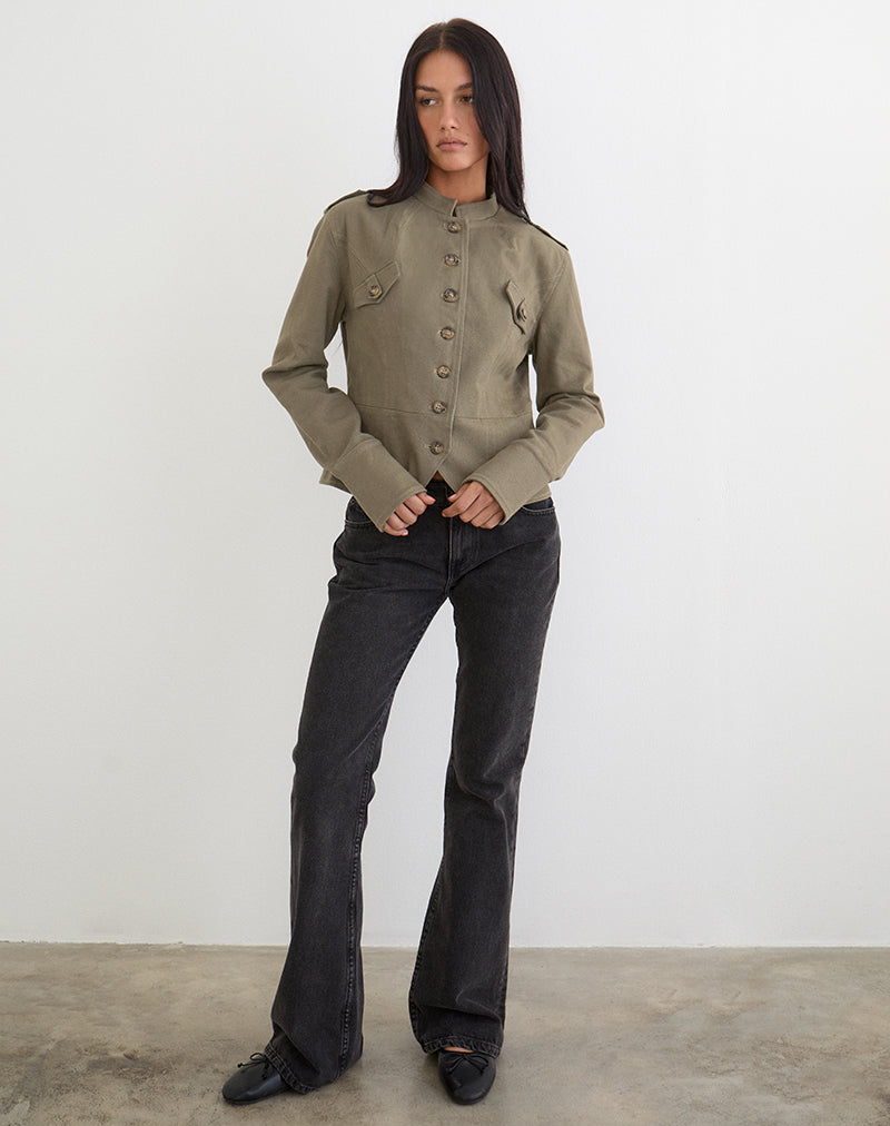 Image of Diranda Military Jacket in Twill Khaki