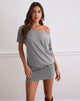 Image of Edwina Off The Shoulder Mini Dress in Grey