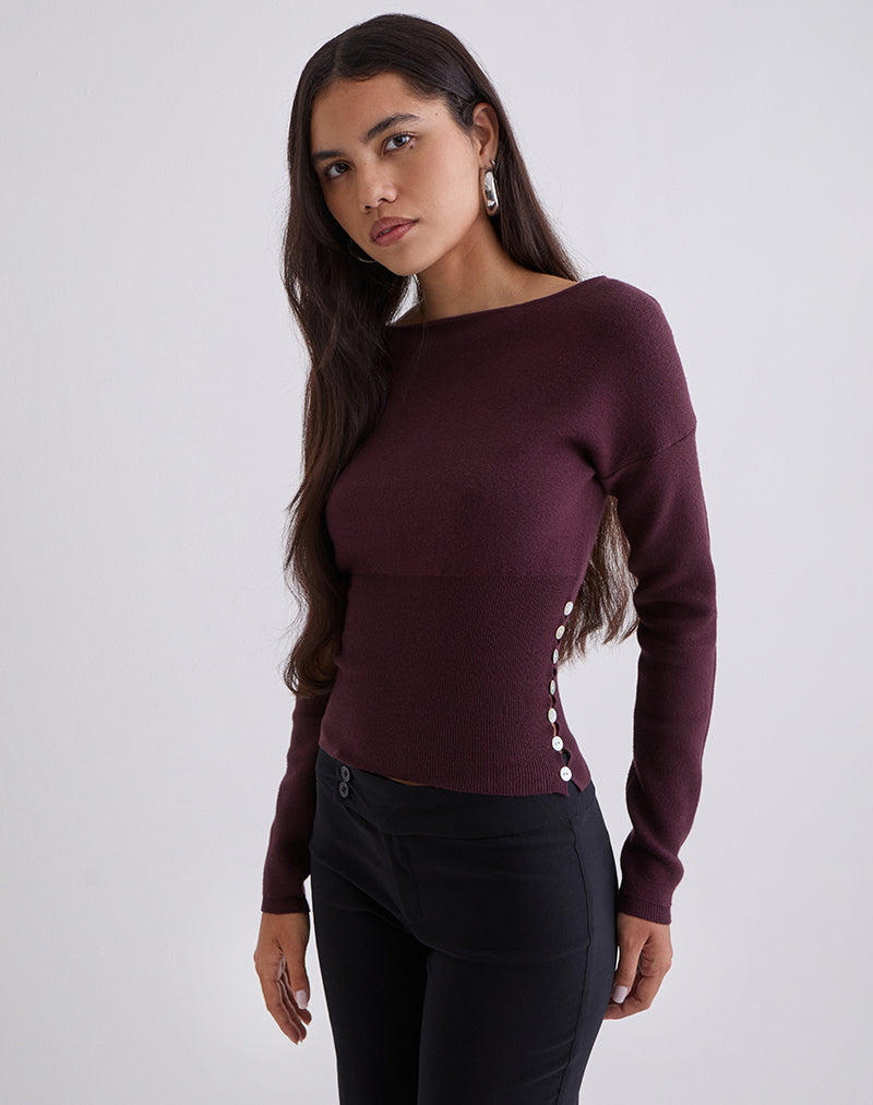 Image of Elira Top in Knit Plum