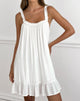 Image of Elowen Frill Mini Dress in Crinkle Off White