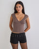 Image of Emberly Plunge Top in Coffee Quartz