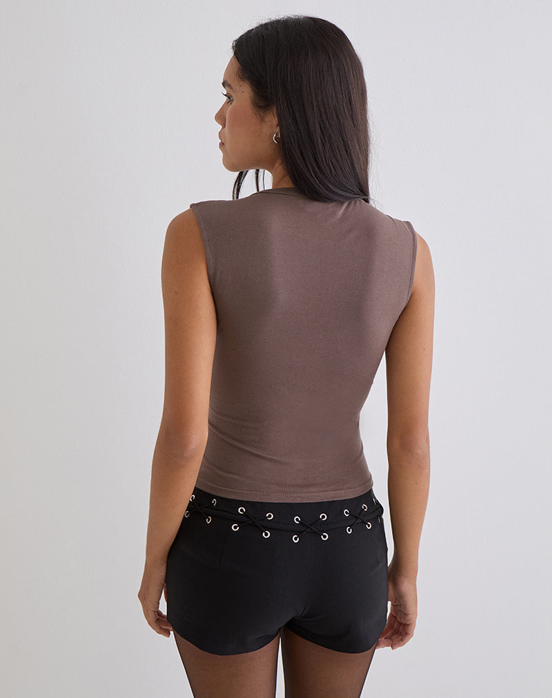 Image of Emberly Plunge Top in Coffee Quartz