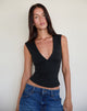 Image of Emberly Plunge Top in Black