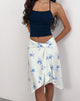 Image of Esmeray Midi Skirt in Floral Stripe Cream