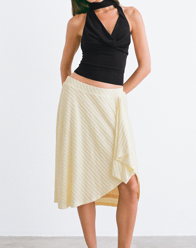 Image Esmeray Midi Skirt in Knit Buttercream