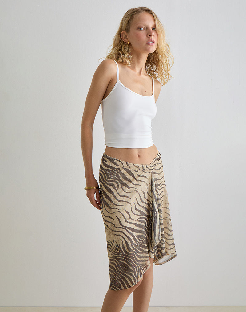 Image of Esmeray Midi Skirt in Wild Animal Neutral