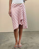 Image of Esmeray Midi Skirt in Diagonal Stripe Pink