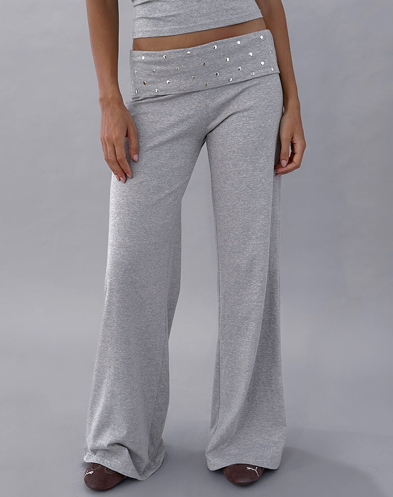 Image of Nevivi Foldover Trouser in Studded Grey Marl