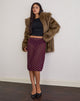 Image of Evani Unlined Midi Skirt in Vintage Polka Maroon