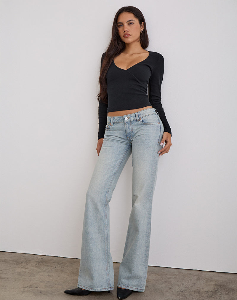 Image of Extra Low Rise Flare in Breeze Blue Wash