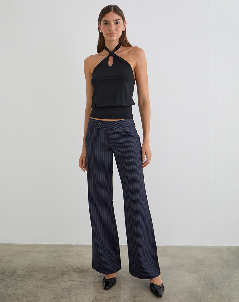 Image of Falita Trouser in Tailoring Navy Stripe