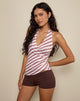 Image of Fayez Top in Slinky Diagonal Stripe Pink