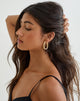 Image of Fluted Oval Gold Plated Hoop Earrings