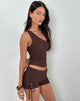 Image of Shrine Short in Stretch Broderie Brown